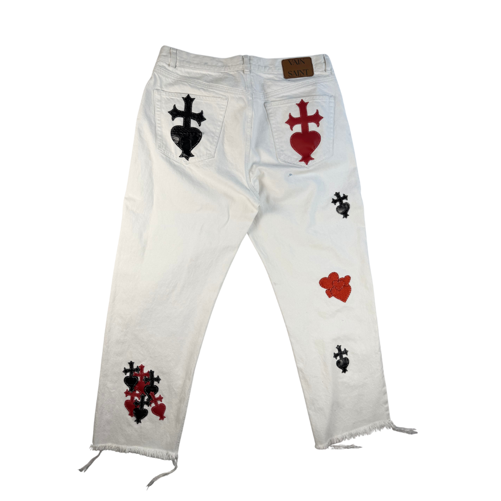 Vain Saint Amour — Hand-Embellished White Denim