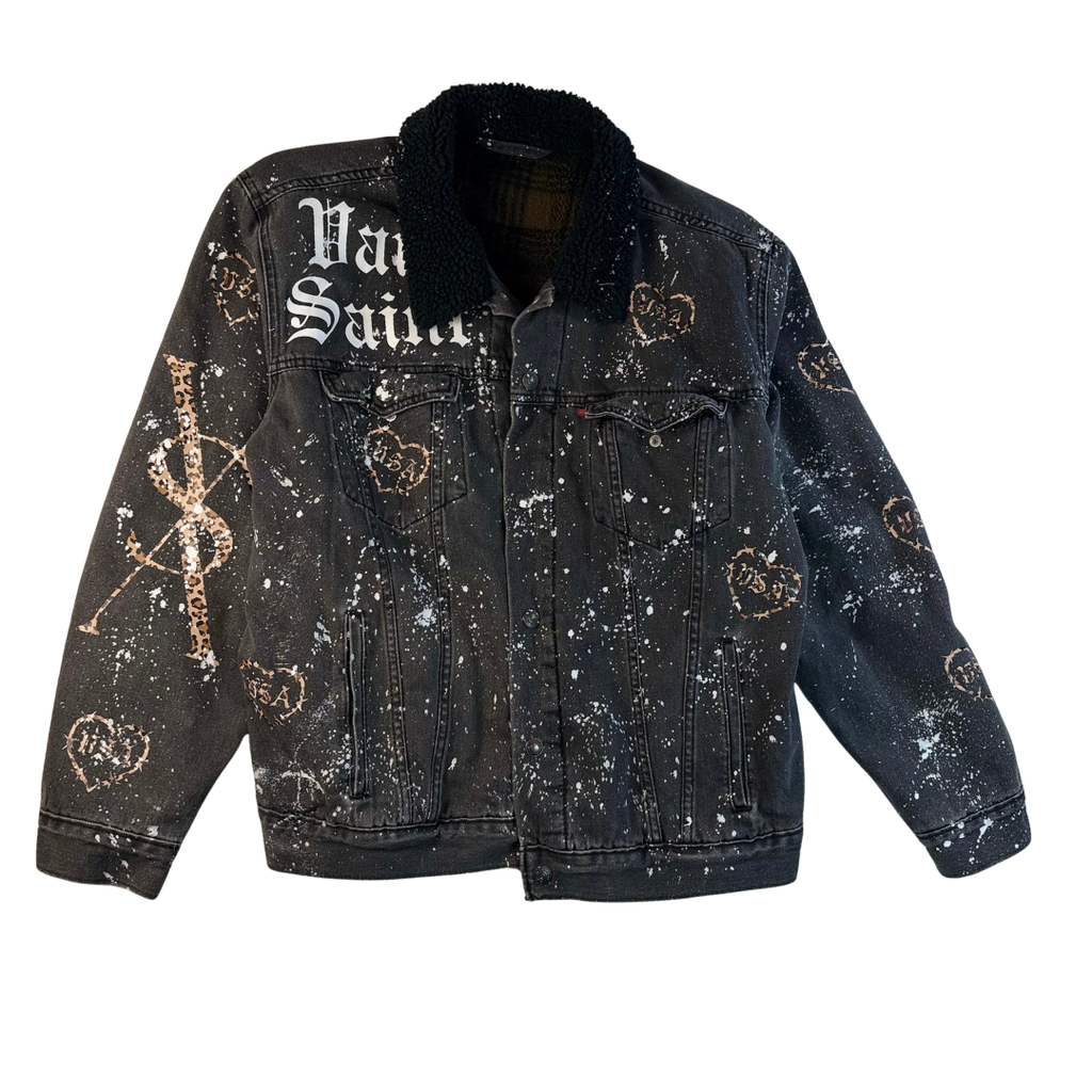 “Painted Faith” Sherpa Denim Jacket