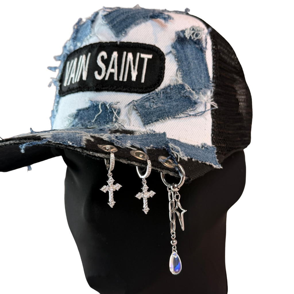 Cropped Denim Relic Star Trucker Hat