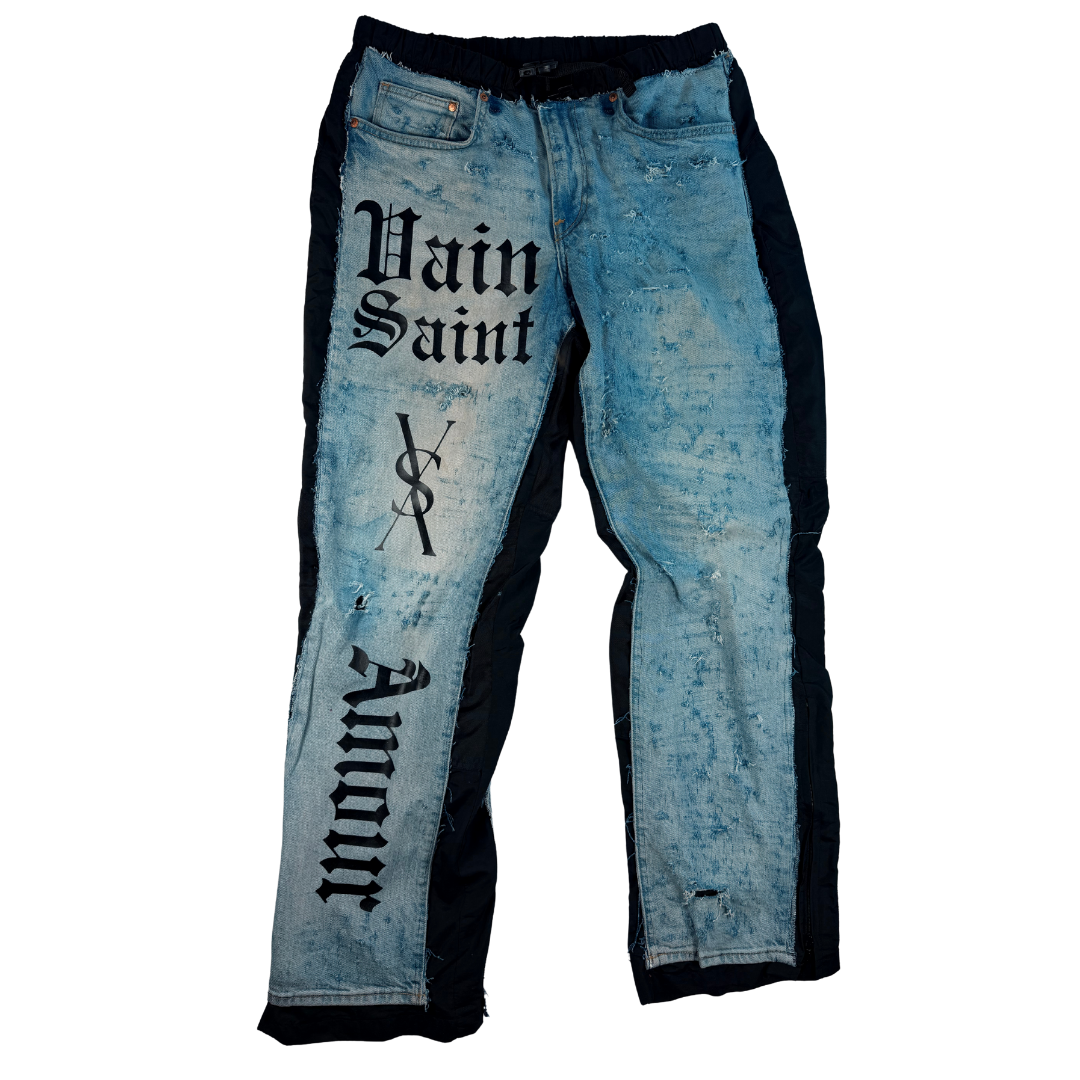 Reconstructed Denim Snowpants