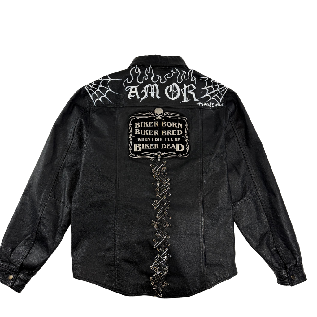 “Anatomy of Sin” Hand-Painted Leather Jacket
