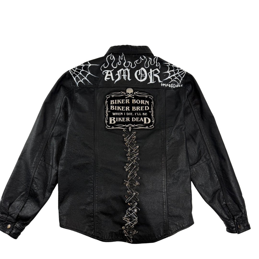 “Anatomy of Sin” Hand-Painted Leather Jacket