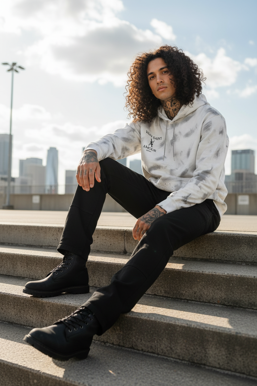 Cloudwash Rhinestone Hoodie