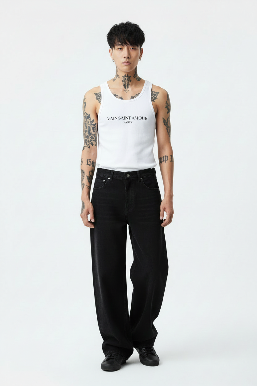 VAIN SAINT AMOUR RIBBED TANK - white