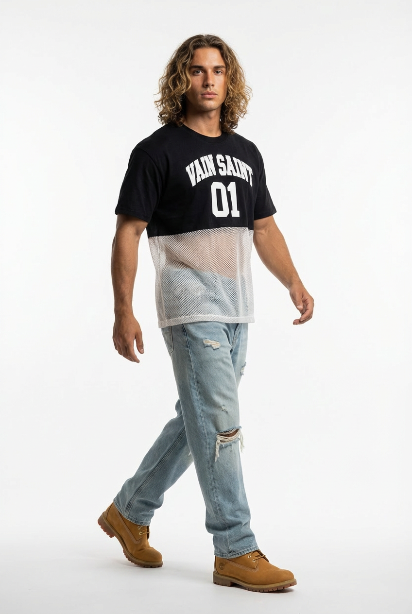 Vain Saint 01 Mesh Cropped Tee