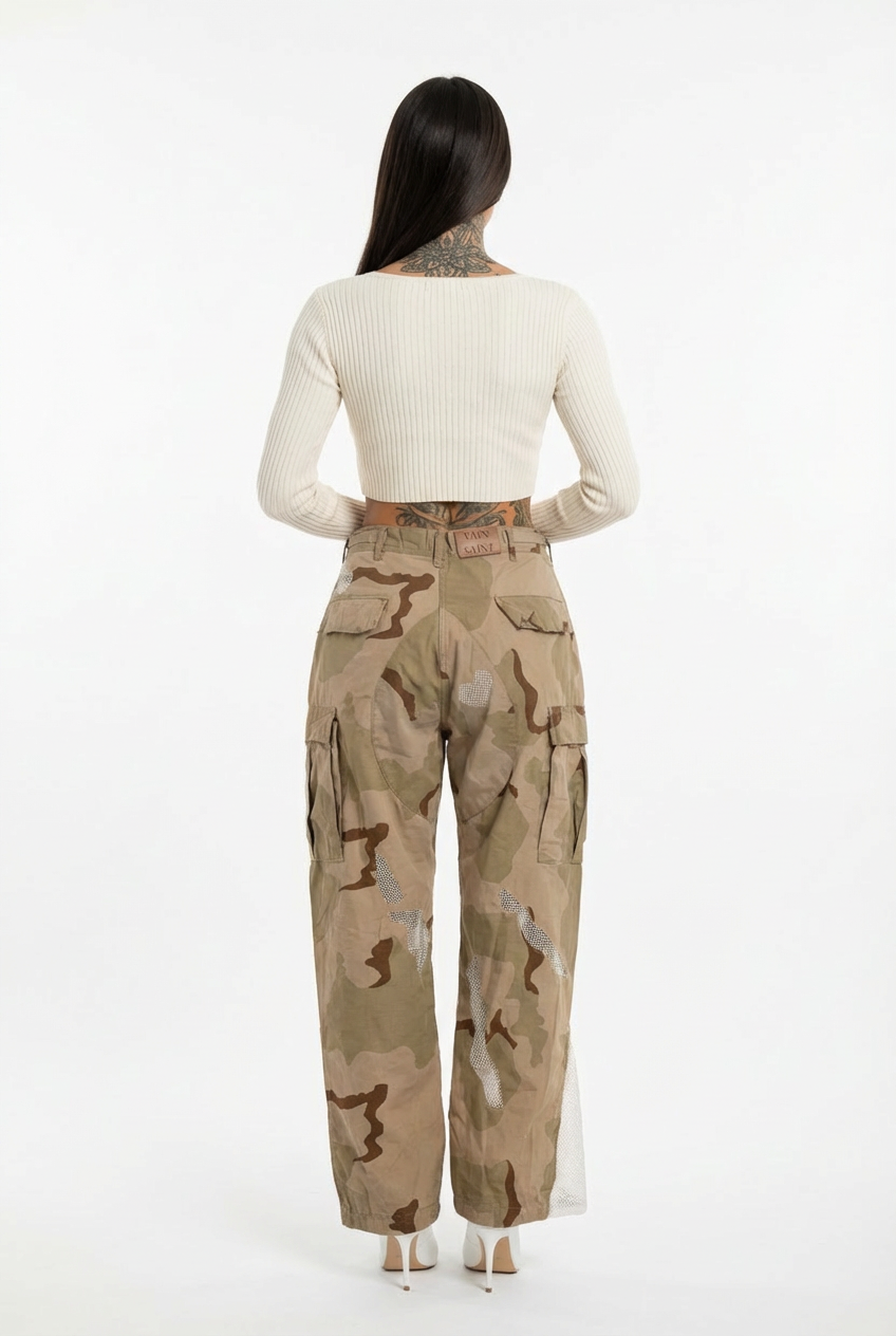 White Camo Amour Cargo Pants
