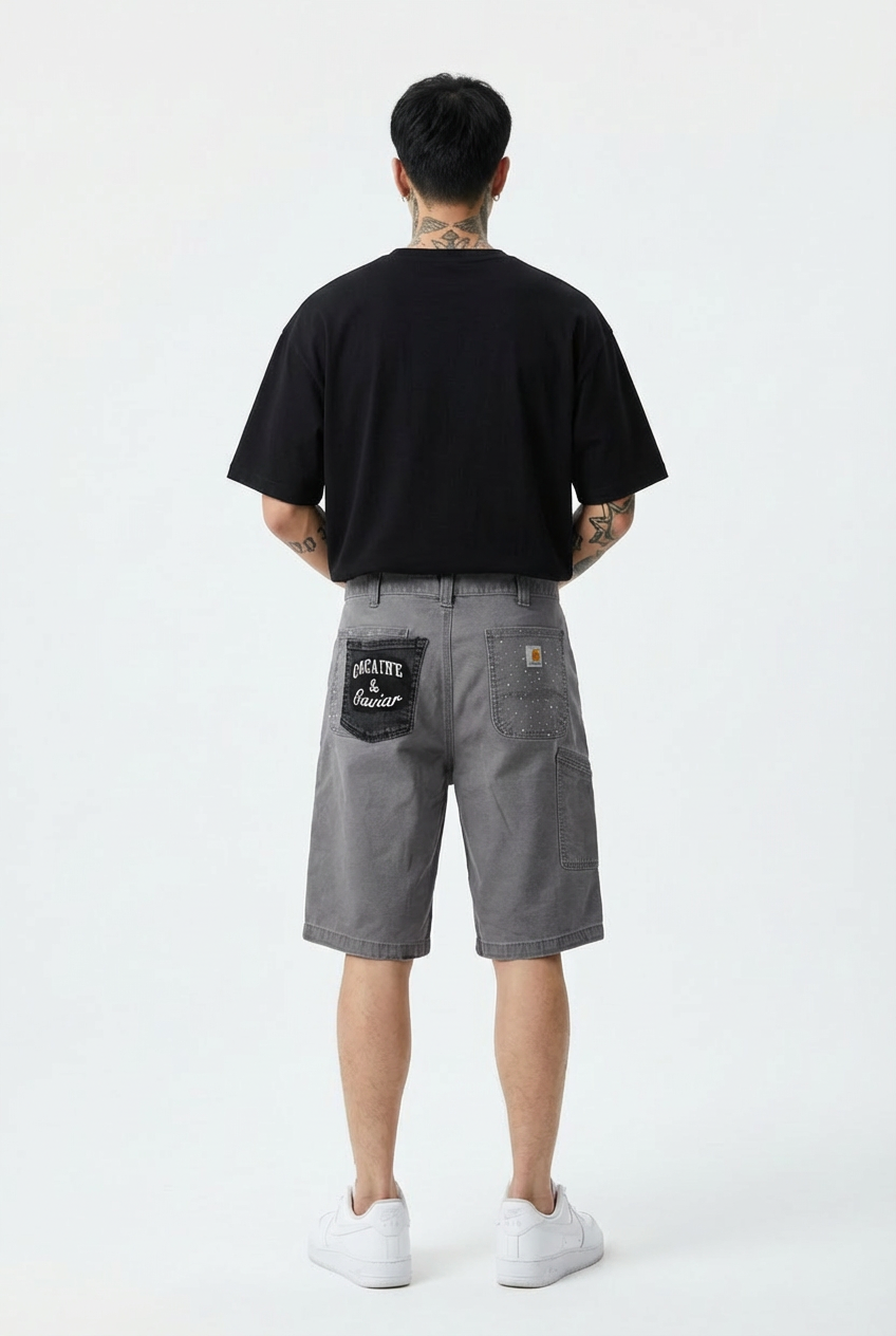 Flamed out “Cocaine & Caviar” Shorts