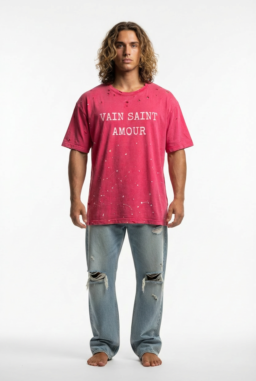 Painted Vain Saint Amour Distressed Tee