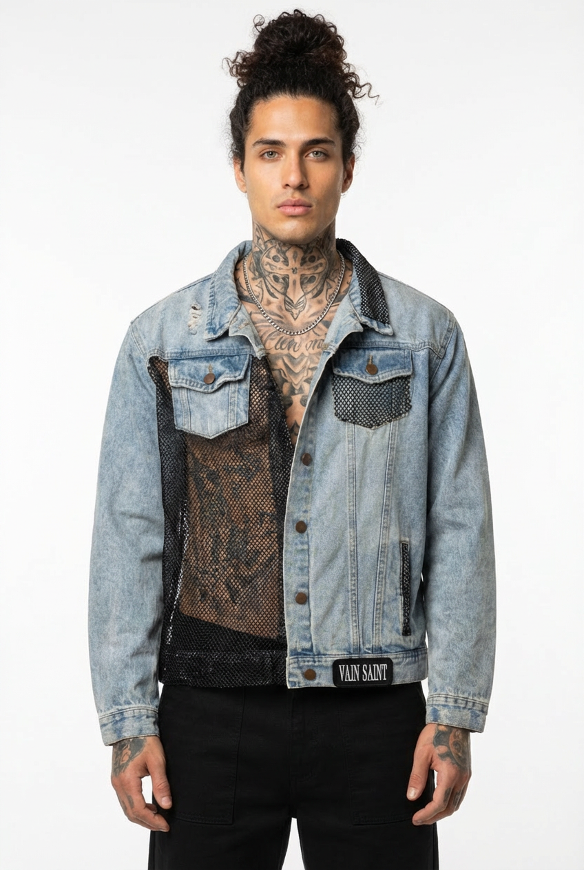 “Fractured Authority” Denim Jacket