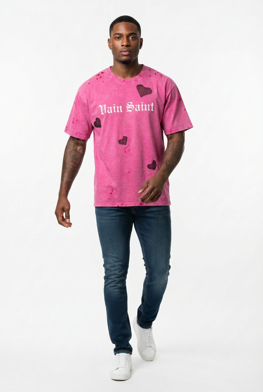 SWEET VIOLENCE DISTRESSED HEART TEE