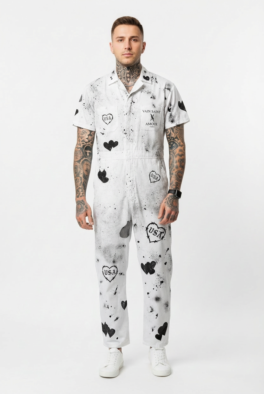 WHITE NOISE UTILITY JUMPSUIT